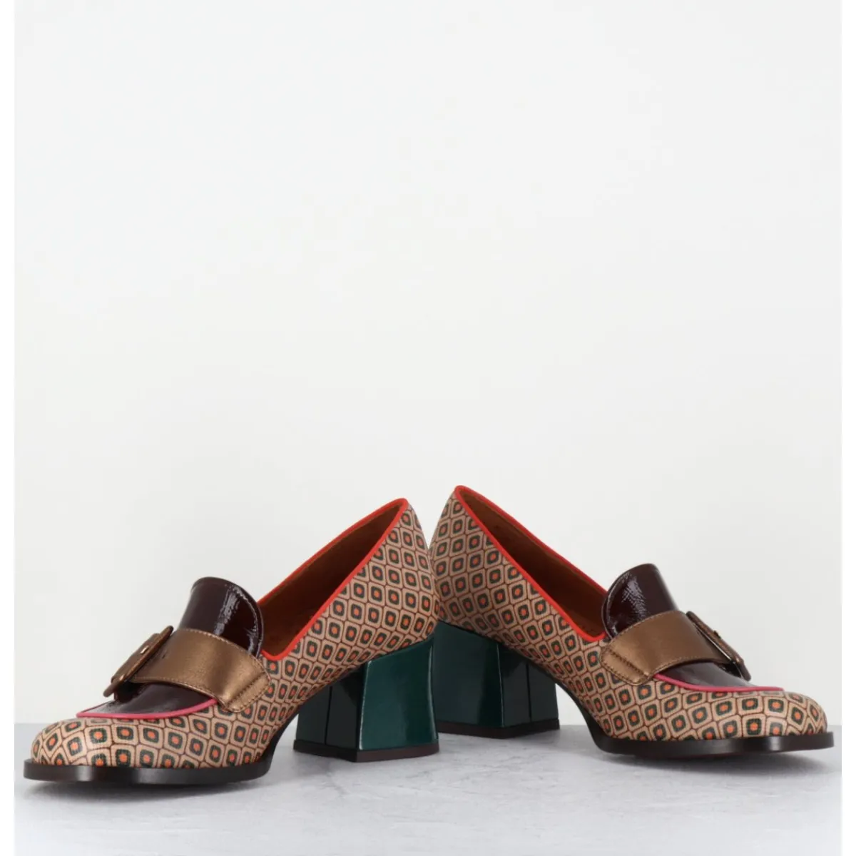 Hot CHIE MIHARA Mocassins petit talon look 70s marron - TEISIN GALLETA TESTA
