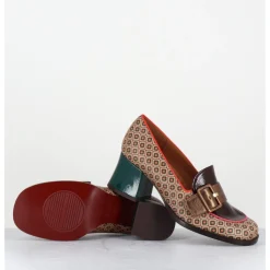 Hot CHIE MIHARA Mocassins petit talon look 70s marron - TEISIN GALLETA TESTA