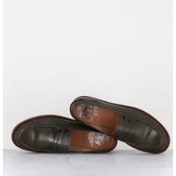 Discount ALBERTO FASCIANI Mocassins plats en cuir glacé - ZOE56040 FORESTA VERT