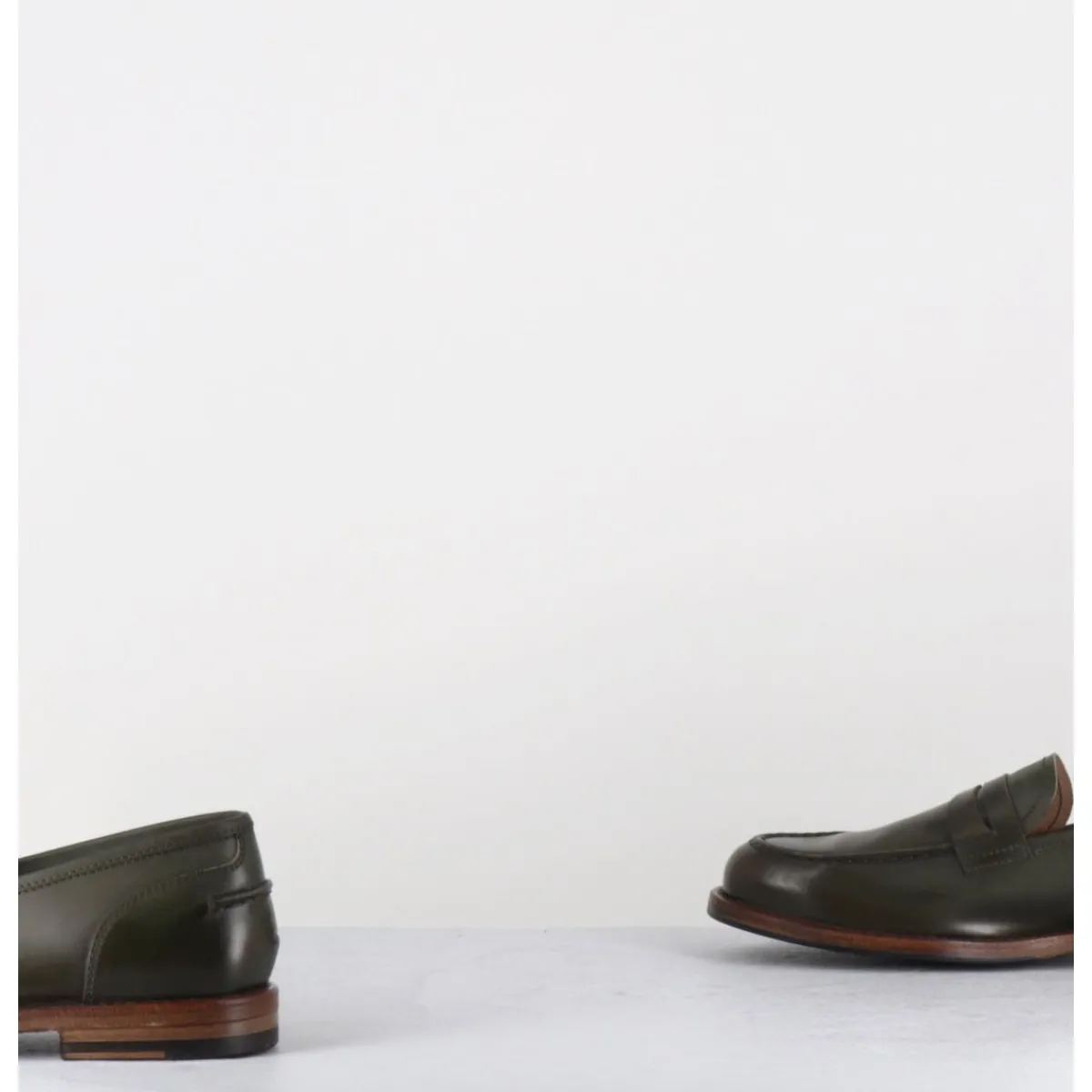 Discount ALBERTO FASCIANI Mocassins plats en cuir glacé - ZOE56040 FORESTA VERT