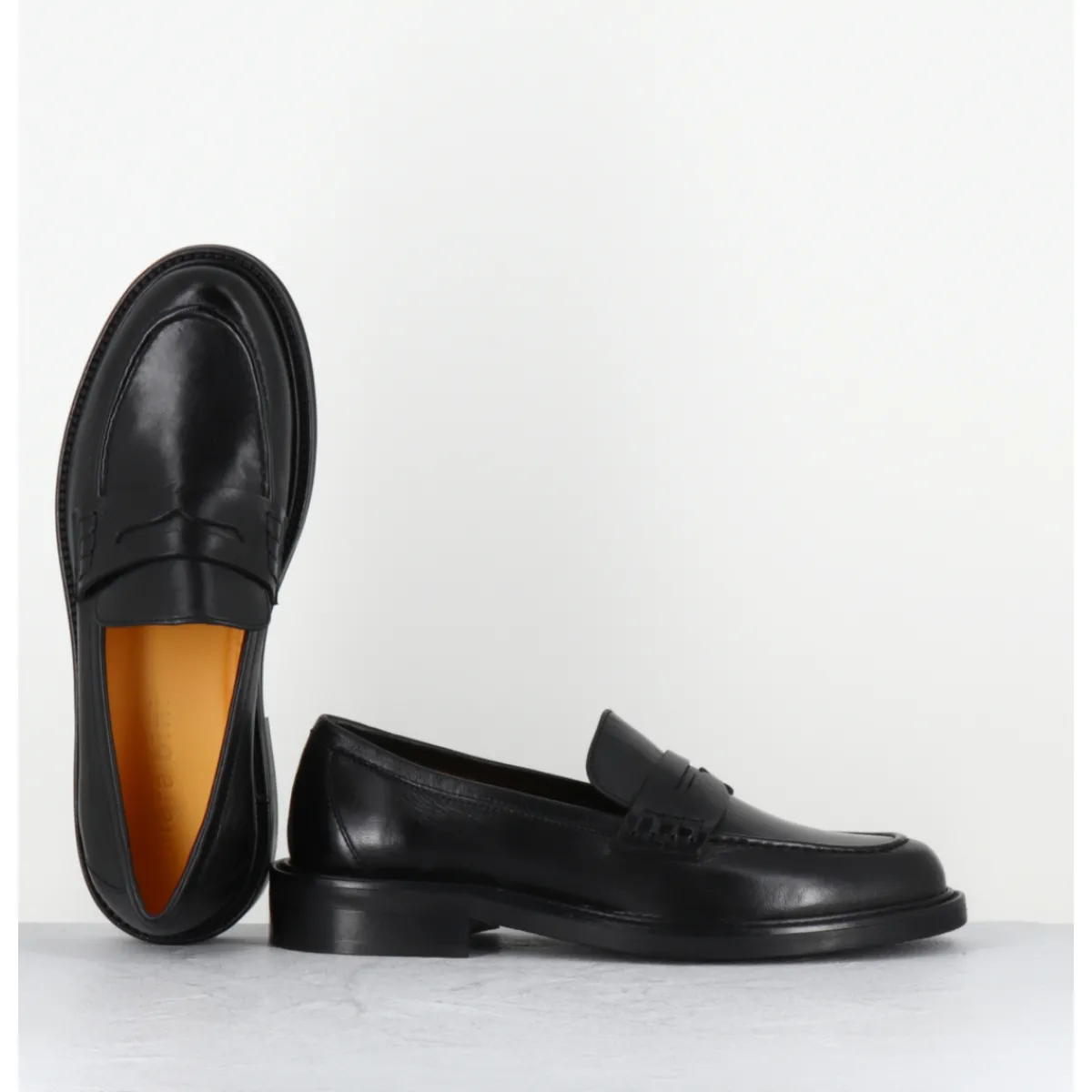 Clearance MARA BINI Mocassins plats en cuir souple - P906 SETA NERO NOIR