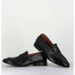 Discount ALBERTO FASCIANI Mocassins plats en cuir souple - DUNIA 80013 BLACK NOIR