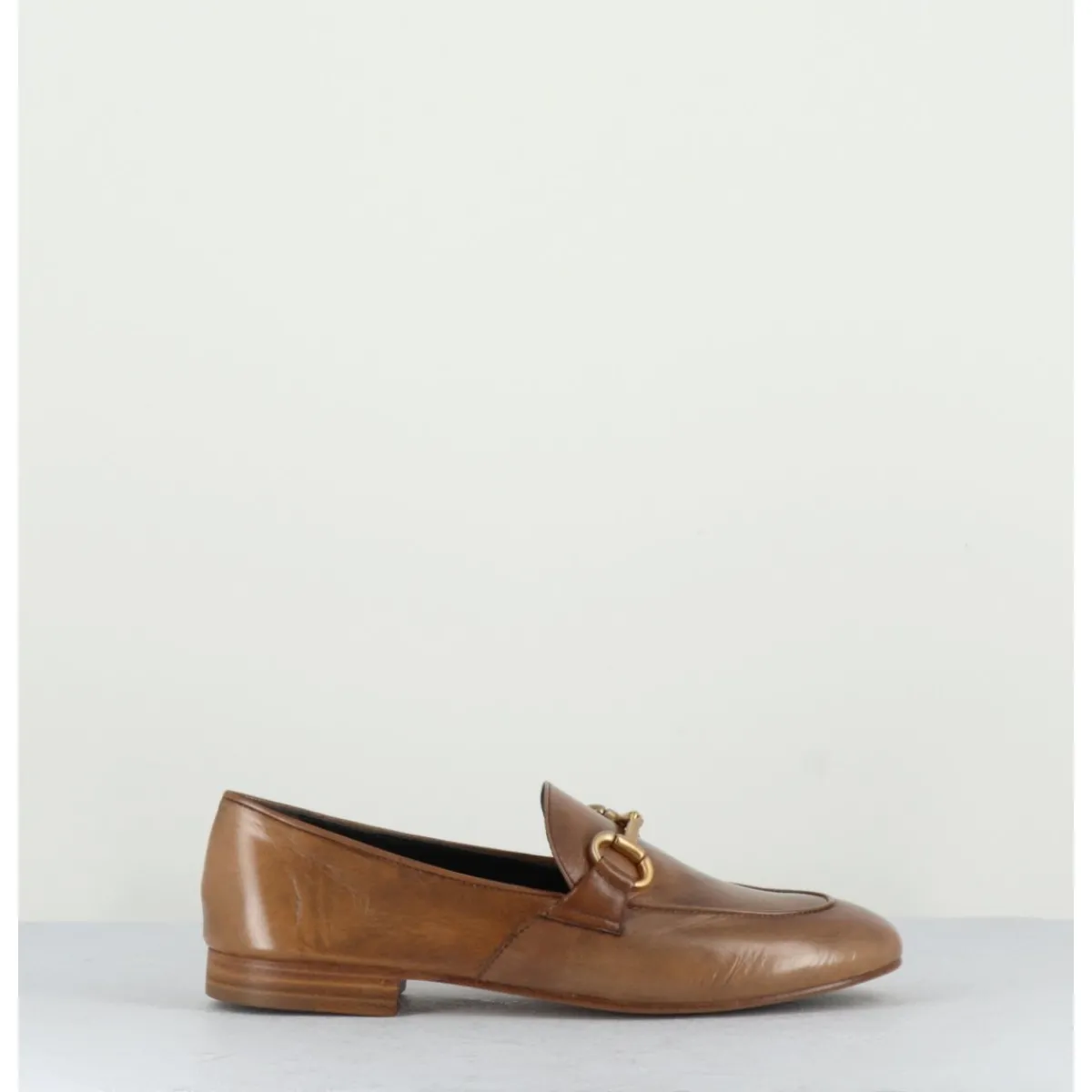 Hot MARA BINI Mocassins plats en cuir souple & mors doré - N125 CUOIO CAMEL