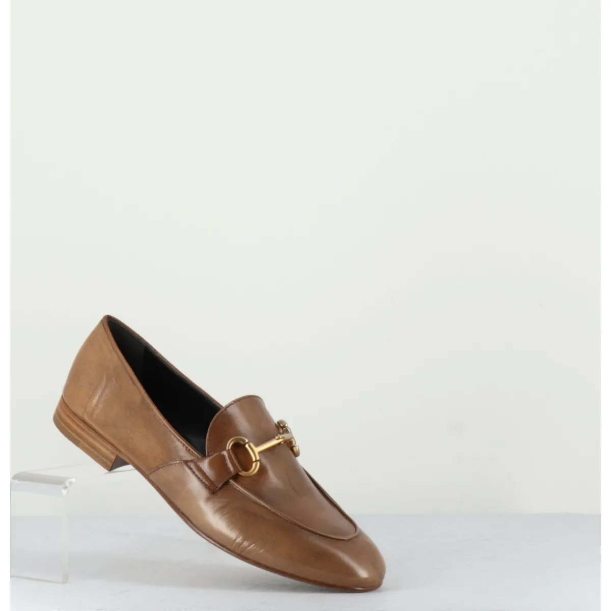 Hot MARA BINI Mocassins plats en cuir souple & mors doré - N125 CUOIO CAMEL