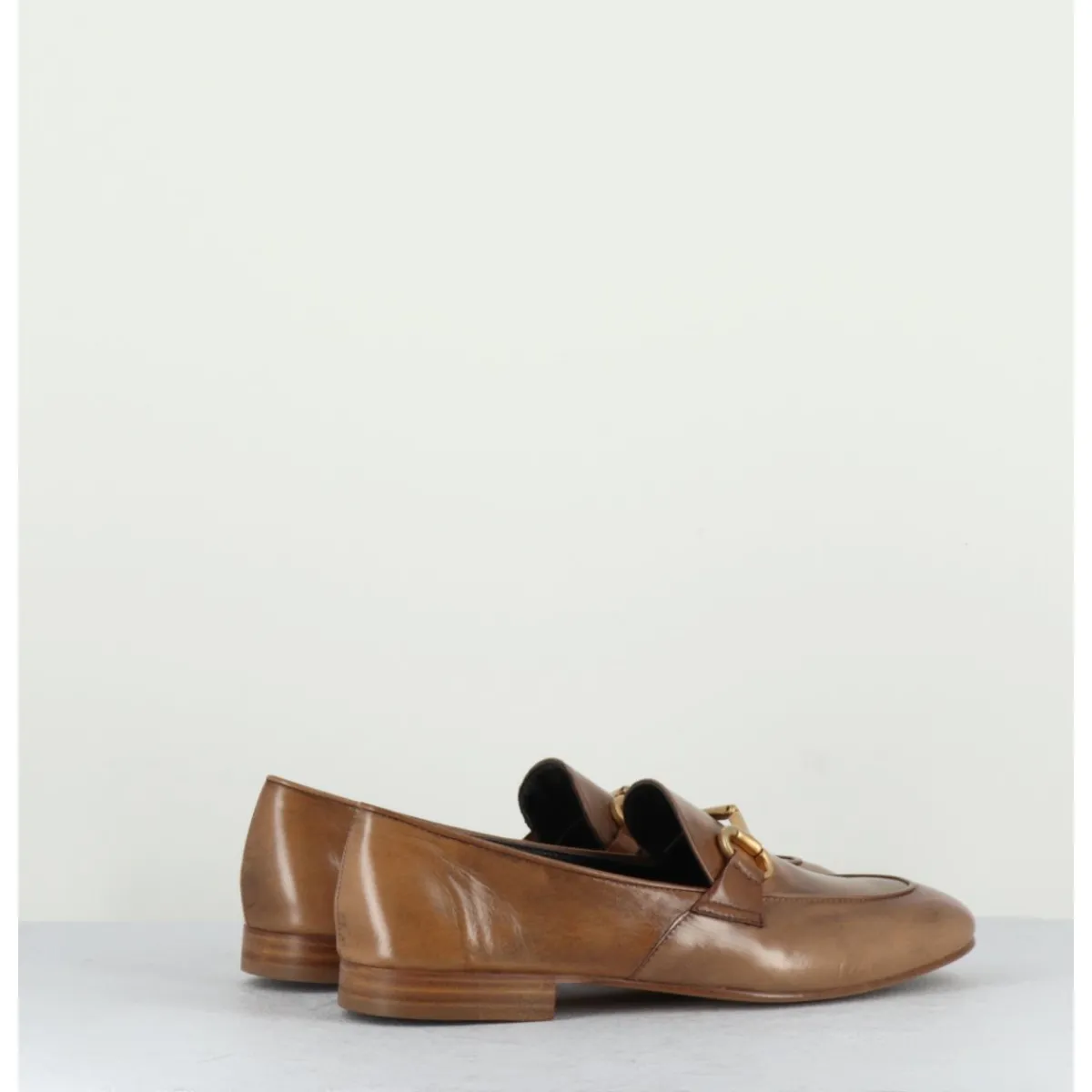 Hot MARA BINI Mocassins plats en cuir souple & mors doré - N125 CUOIO CAMEL