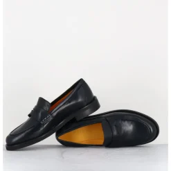 Best MARA BINI Mocassins plats en cuir souple nuit - P906 SETA BLU BLEU