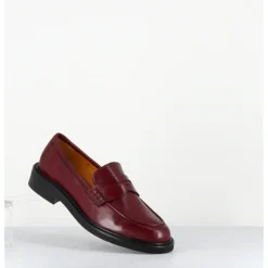 New MARA BINI Mocassins plats en cuir souple bordeaux - P906 SETA BRUNELLO ROUGE
