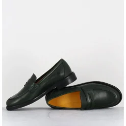 Best MARA BINI Mocassins plats en cuir souple foncé - P906 SETA MUSCHIO VERT