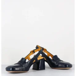 Outlet MARA BINI Mocassins slingback en naplak marine petit talon - S242233 NAPLAK BLU BLEU