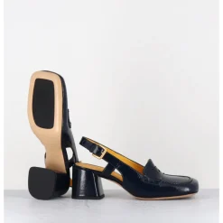 Outlet MARA BINI Mocassins slingback en naplak marine petit talon - S242233 NAPLAK BLU BLEU