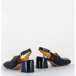 Outlet MARA BINI Mocassins slingback en naplak marine petit talon - S242233 NAPLAK BLU BLEU