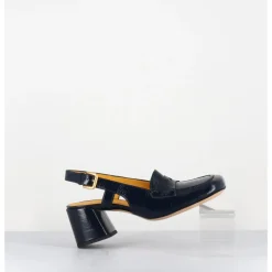 Outlet MARA BINI Mocassins slingback en naplak marine petit talon - S242233 NAPLAK BLU BLEU