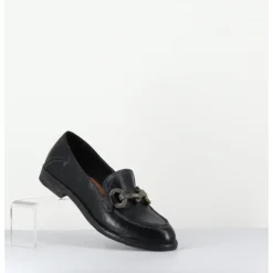 Discount LA BOTTEGA DI LISA Mocassins souple en cuir avec mors clouté - 5246 BUF NERO NOIR