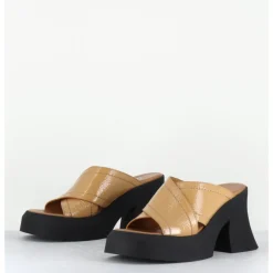 Best E8 BY MIISTA Mules à plateforme en cuir vernis - RAISSA MULES BEIGE