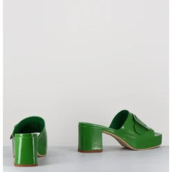 Best DEL CARLO Mules à plateforme petit talon vernis - 11532 VETRO MELA VERT