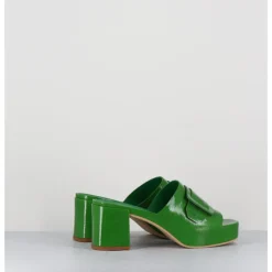 Best DEL CARLO Mules à plateforme petit talon vernis - 11532 VETRO MELA VERT