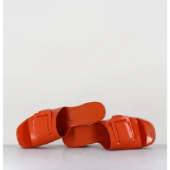 Outlet DEL CARLO Mules à plateforme petit talon vernis - 11532 VETRO ORANGE