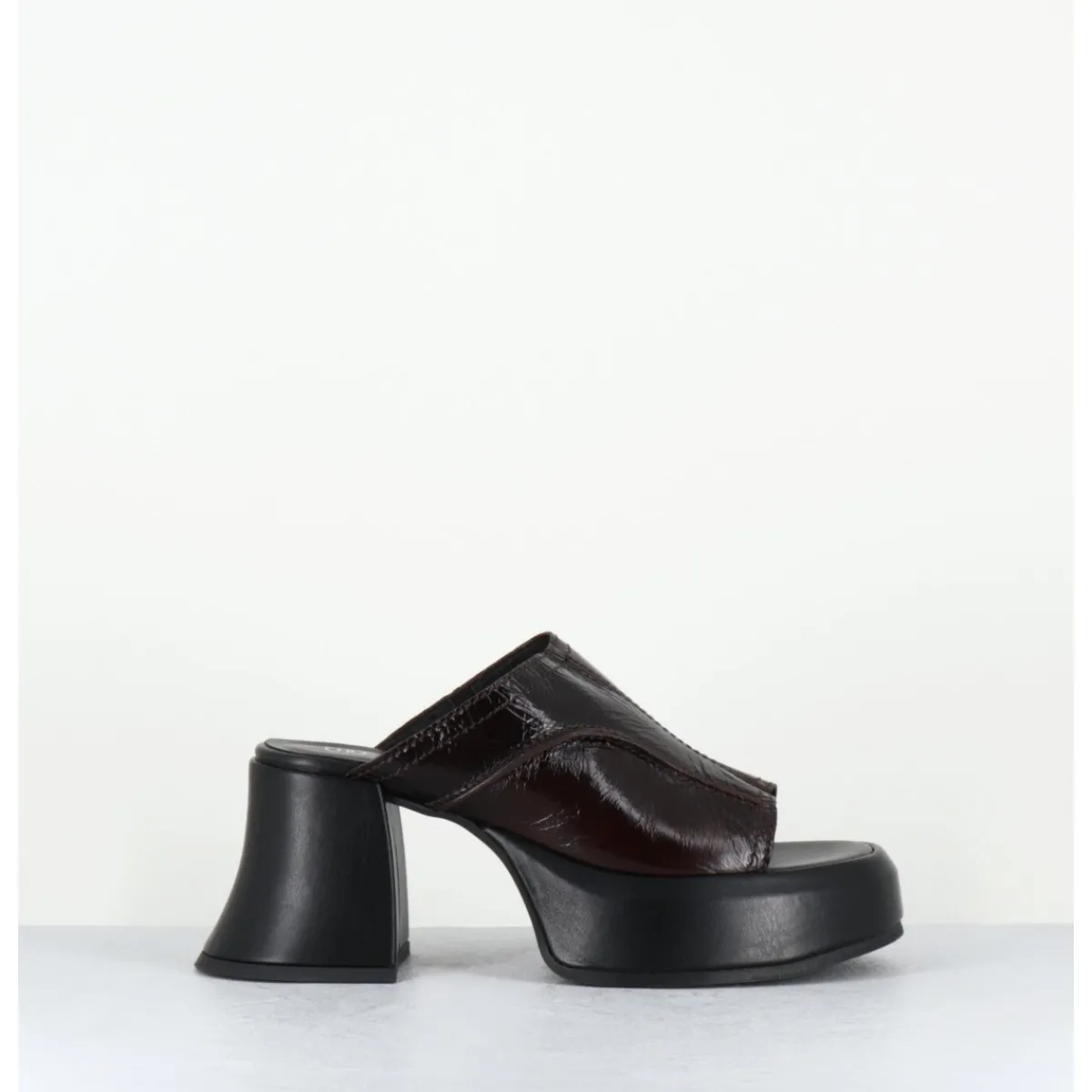 Outlet E8 BY MIISTA Mules à plateformes 70s cuir & surpiqûres - LOTA BROWN SANDAL MARRON