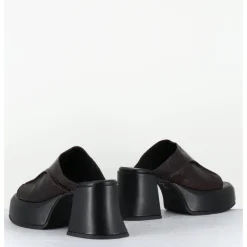 Outlet E8 BY MIISTA Mules à plateformes 70s cuir & surpiqûres - LOTA BROWN SANDAL MARRON