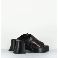 Outlet E8 BY MIISTA Mules à plateformes 70s cuir & surpiqûres - LOTA BROWN SANDAL MARRON