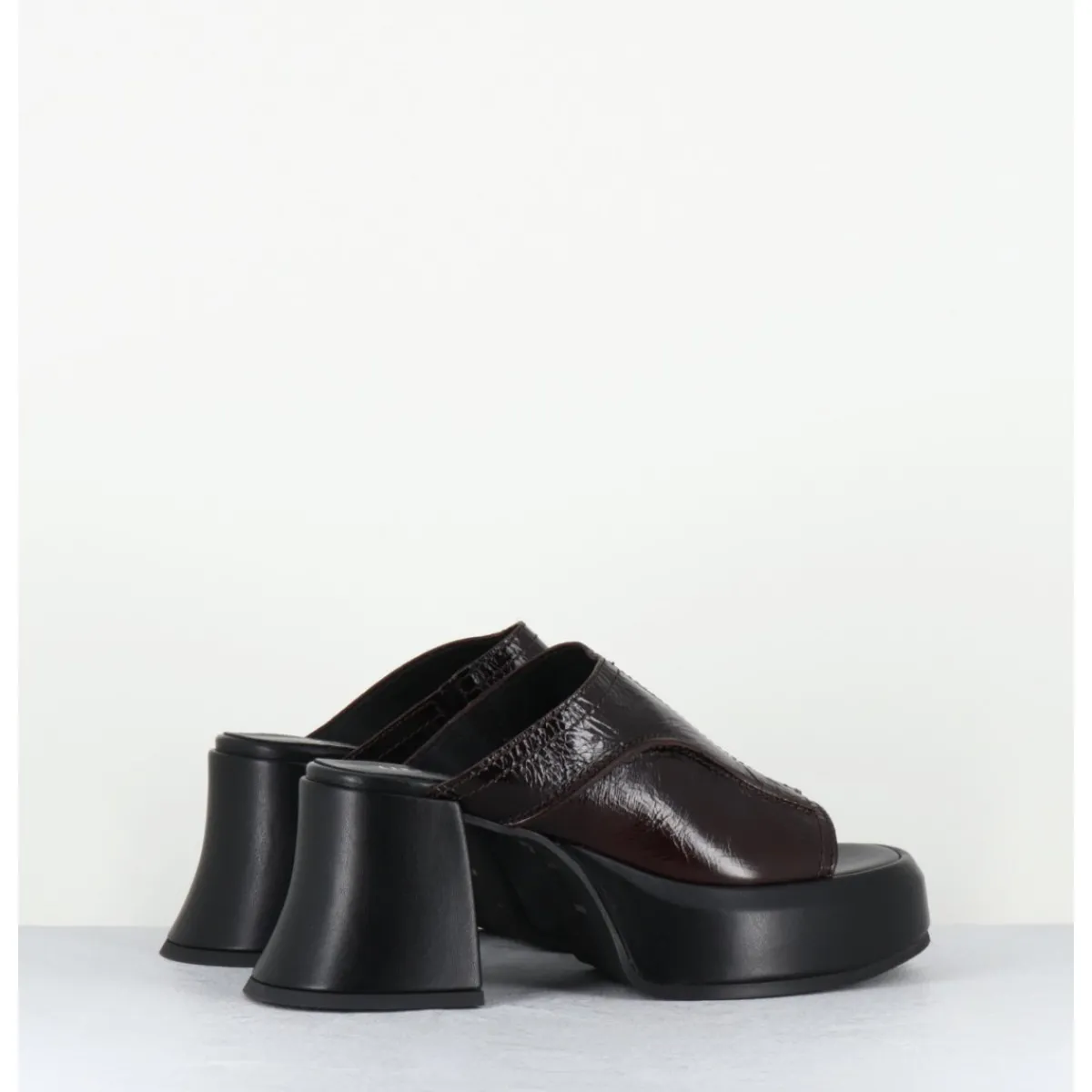 Outlet E8 BY MIISTA Mules à plateformes 70s cuir & surpiqûres - LOTA BROWN SANDAL MARRON