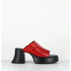 Online E8 BY MIISTA Mules à plateformes 70s cuir & surpiqûres - LOTA RED SANDAL ROUGE