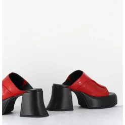 Online E8 BY MIISTA Mules à plateformes 70s cuir & surpiqûres - LOTA RED SANDAL ROUGE