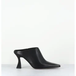E8 BY MIISTA Mules à talon bout carrré en cuir - MANUELA BLACK MULES NOIR