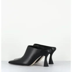 E8 BY MIISTA Mules à talon bout carrré en cuir - MANUELA BLACK MULES NOIR