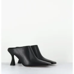 E8 BY MIISTA Mules à talon bout carrré en cuir - MANUELA BLACK MULES NOIR