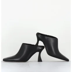 E8 BY MIISTA Mules à talon bout carrré en cuir - MANUELA BLACK MULES NOIR
