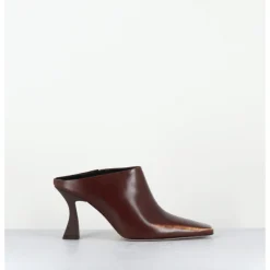 E8 BY MIISTA Mules à talon bout carrré en cuir glacé distressed - MANUELA BROWN MULE MARRON