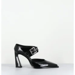 Sale GARRICE LAB Mules bout pointu à talon haut en cuir vernis - VENI32 VERNICE NERO NOIR