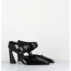 Sale GARRICE LAB Mules bout pointu à talon haut en cuir vernis - VENI32 VERNICE NERO NOIR