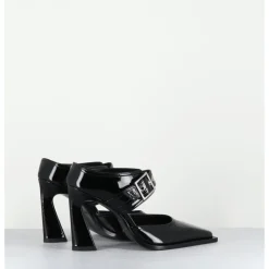 Sale GARRICE LAB Mules bout pointu à talon haut en cuir vernis - VENI32 VERNICE NERO NOIR