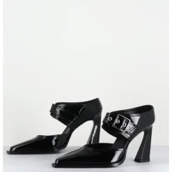 Sale GARRICE LAB Mules bout pointu à talon haut en cuir vernis - VENI32 VERNICE NERO NOIR