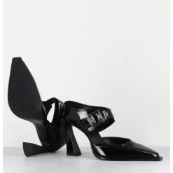 Sale GARRICE LAB Mules bout pointu à talon haut en cuir vernis - VENI32 VERNICE NERO NOIR