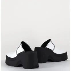 New E8 BY MIISTA Mules compensées cuir 90s wedge - MIRABELLA WHITE MULES BLANC