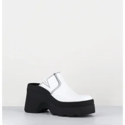 New E8 BY MIISTA Mules compensées cuir 90s wedge - MIRABELLA WHITE MULES BLANC