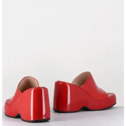 Clearance GARRICE LAB Mules compensées 90s en cuir vernis - MASA1 CINDY ROSSO ROUGE