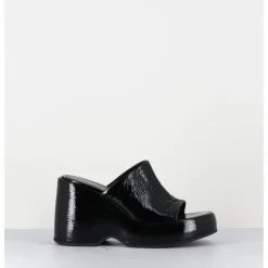 Outlet GARRICE LAB Mules compensées 90s en cuir vernis - MASA2 CINDY NERO NOIR