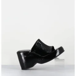 Outlet GARRICE LAB Mules compensées 90s en cuir vernis - MASA2 CINDY NERO NOIR