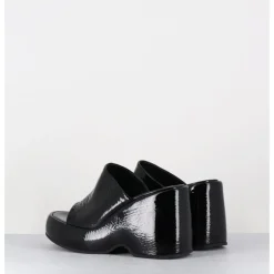 Outlet GARRICE LAB Mules compensées 90s en cuir vernis - MASA2 CINDY NERO NOIR