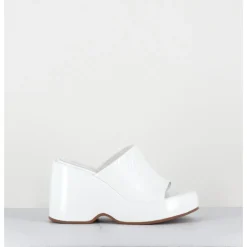 Clearance GARRICE LAB Mules compensées 90s en cuir vernis - MASA4 CINDY BIANCO BLANC