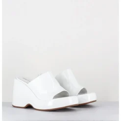 Clearance GARRICE LAB Mules compensées 90s en cuir vernis - MASA4 CINDY BIANCO BLANC