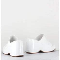 Clearance GARRICE LAB Mules compensées 90s en cuir vernis - MASA4 CINDY BIANCO BLANC