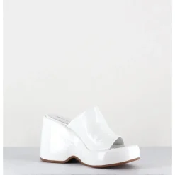 Clearance GARRICE LAB Mules compensées 90s en cuir vernis - MASA4 CINDY BIANCO BLANC