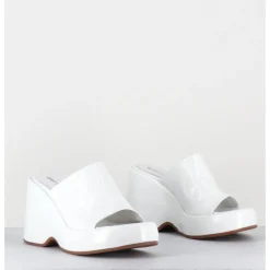 Clearance GARRICE LAB Mules compensées 90s en cuir vernis - MASA4 CINDY BIANCO BLANC