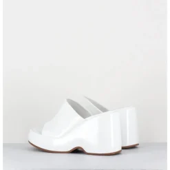 Clearance GARRICE LAB Mules compensées 90s en cuir vernis - MASA4 CINDY BIANCO BLANC