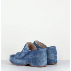 Outlet GARRICE LAB Mules compensées 90s en jean bleu lavé - MASA3 LAVATO JEANS